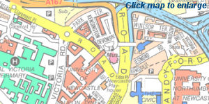 Image of: Location of the Newcastle University in the city